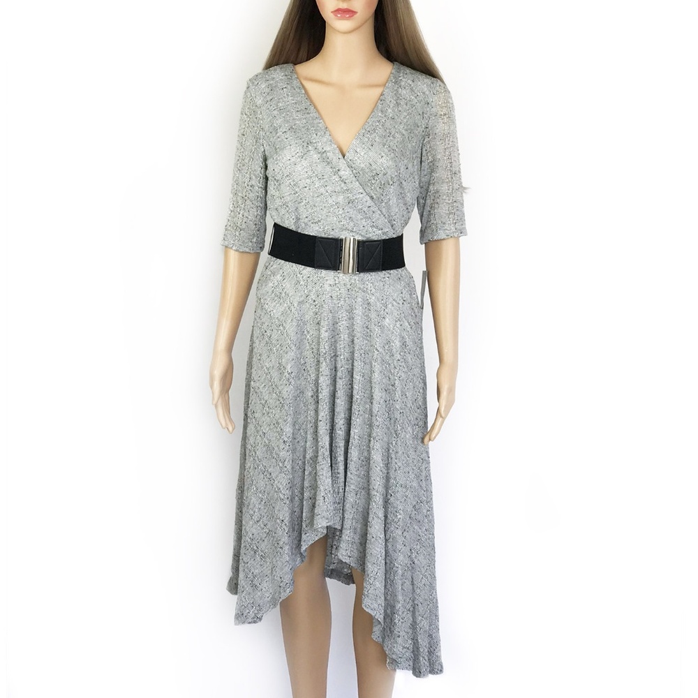 NWT. Sandra Darren Gray High Low Dress